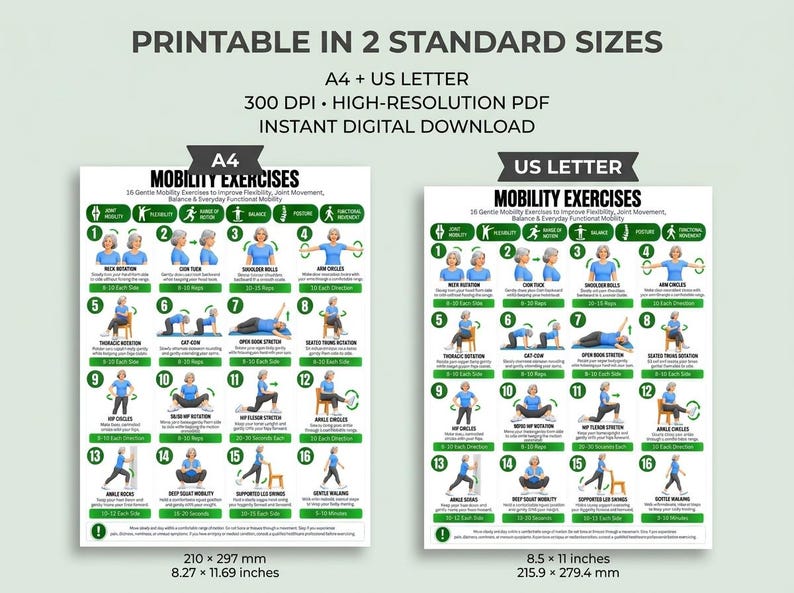 Lower Body Mobility Routine 16 Full Body Mobility Exercises Printable | Flexibility, Joint Movement ...