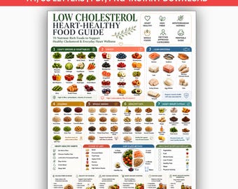 コレステロール値が低い食品リスト（印刷可能）｜心臓に良い食料品ガイド（PDF）