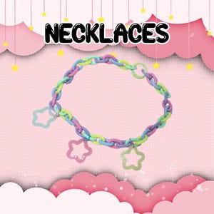 Kawaii Decora kei Rainbow chain necklace