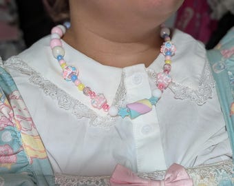 Fairy Kei Kawaii pastel marshmallow candy necklace