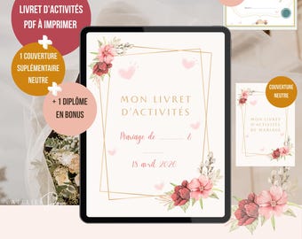 Folleto imprimible de actividades para bodas infantiles – Plantilla 2 - Juegos para bodas infantiles, actividades para la mesa de la boda, PDF editable y Canva