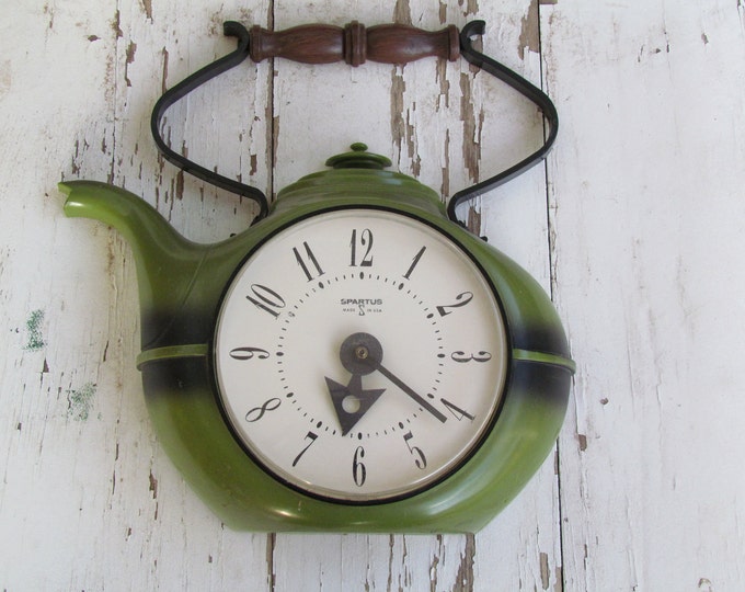 Vintage 1960's Spartus Teapot Clock Etsy