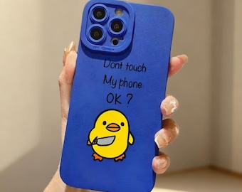 Funda de silicona con diseño de pato para iPhone – Diseño minimalista con dibujos animados