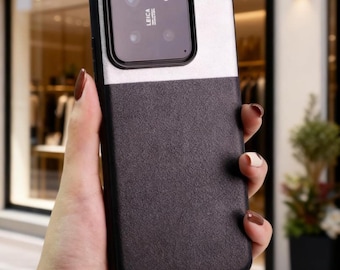 Funda de cuero para Xiaomi 15T Pro, diseño a prueba de golpes con bloques de color.