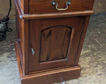 Antique bedside cupboard with key shelf and drawer gd241225c