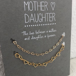 Mother Daughter Heart Link Bracelets - Mother&#39;s Day gift - mother daughter - wedding jewelry - mom gift - mom jewelry - heart bracelets