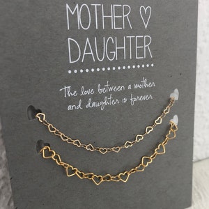 Mother Daughter Heart Link Bracelets - Mother's Day gift - mother daughter - wedding jewelry - mom gift - mom jewelry - heart bracelets