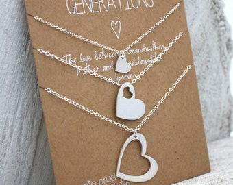 Generations necklace set - Mother's day gift - necklace gift - personalized - grandmother - for her - mother gift - for mom - grandma