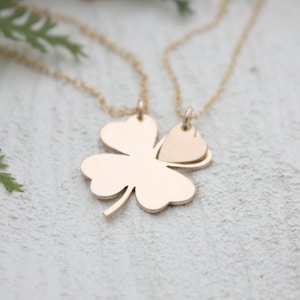 Mother Daughter Necklace Set - Mother's Day Gift - lucky 4 leaf clover - shamrock - mom necklace - Irish Mom - mom jewelry - St. Patrick's