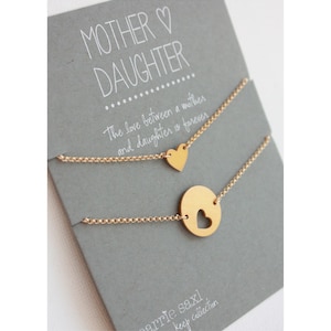 Mother Daughter Bracelets - Mother&#39;s Day Jewelry - mother daughter - wedding jewelry - mom gift - for her - mom jewelry - heart bracelets