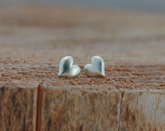 valentine earrings - silver heart stud earrings - valentine gift - heart jewelry - love jewelry - jewelry gift - limited edition