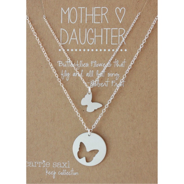 Set di collane madre-figlia - Gioielli a farfalla - Regalo per la festa della mamma - Regalo per la mamma - Set regalo di gioielli - Regalo per figlia - per lei - da figlia