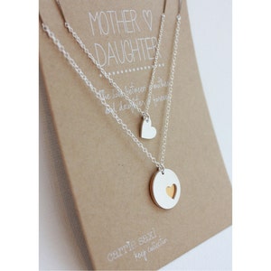 Conjunto de colar mãe e filha - Dia das Mães - quebra-cabeça de coração - Conjunto de joias para presente - mãe da noiva - nova mãe - presente de casamento - presente para a mãe