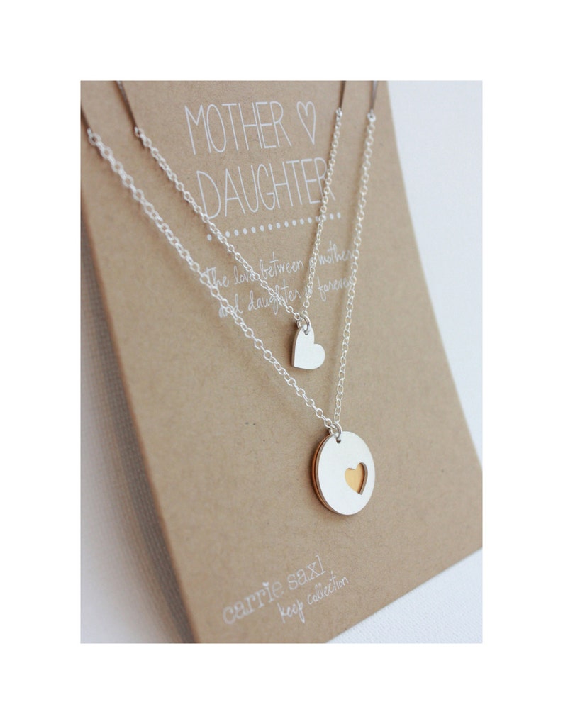 Mother Daughter Necklace Set  - Mother's Day - heart puzzle - Jewelry Gift set - mother of the bride - new mom - wedding gift - gift for mom 