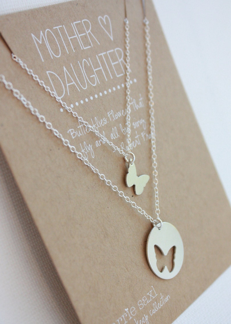 Mother Daughter Necklace Set Butterfly Jewelry Etsy