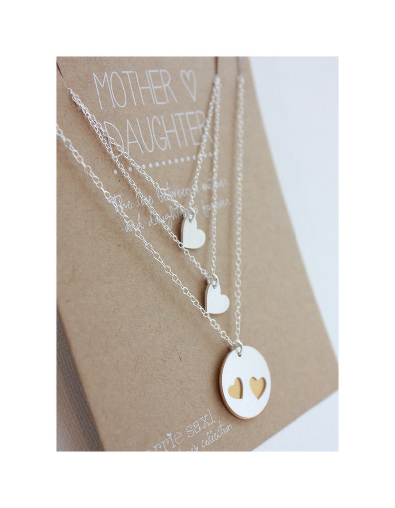 Mother Daughter Necklace Set Mother 2 Daughters Jewelry Etsy