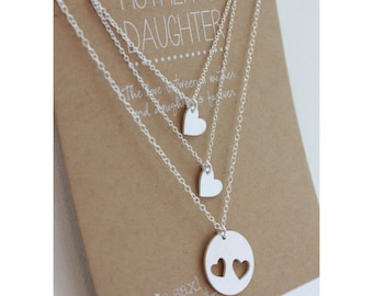 Mother Daughter Necklace Set - Mother's Day gift - Jewelry Gift - mother daughter jewelry - necklace gift - wedding gift - for her - for mom