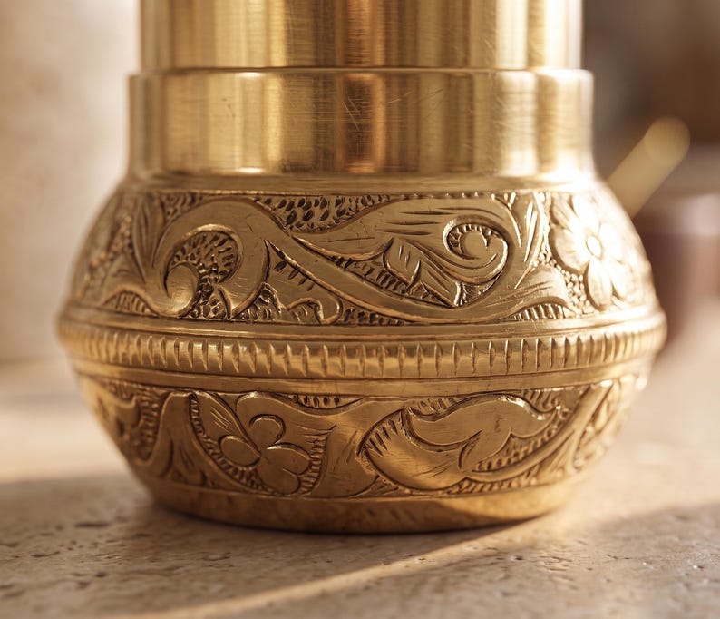 Handmade Brass Salt and Pepper Grinder Set, Turkish Pepper Mill, Coffee Grinder, Herb Grinder, Kitchen Decor Gift image 9