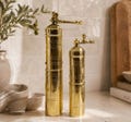 Handmade Brass Coffee Grinder Set, Turkish Coffee Mill, Antique Coffee Grinder, Vintage Pepper Mill, Adjustable Grind, Coffee Lover Gift