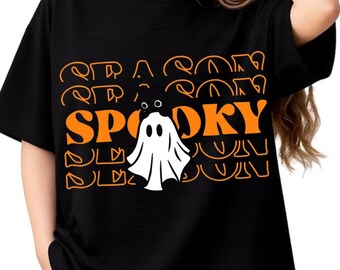 Spöksäsong PNG-paket för Halloween-tröjor | Retro spökpumpa SVG | Halloween-sublimeringsdesign | Direktnedladdning