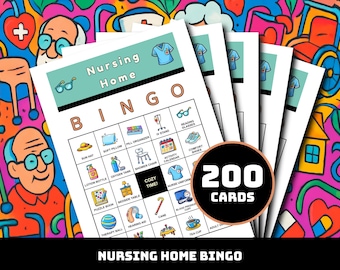 Pflegeheim Bingo — 200 druckbare Karten mit 40 vertrauten Momenten | Älteres Aktivitätsspiel für Pflegeheime & Memory-Care-Programme, druckbares PDF