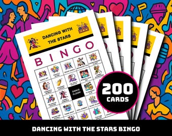 Dancing with the Stars Bingo Game – 200 Printable Cards with 35 Iconic Moments | Ballroom Party Game for Dance Competition Watch Parties