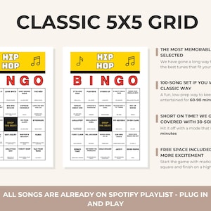 Paquete definitivo de bingo musical 46 en 1, colección de juegos imprimibles, descarga instantánea, PDF digital, tarjetas de llamada QR, actividad para fiestas en bares y pubs. imagen 3