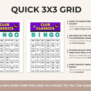 Club Classics Music Bingo Printable Game, Dancefloor Playlist, High Energy Singalong Activity, Instant Download Digital PDF, QR Calling Card image 5