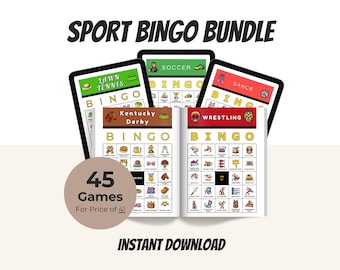 Paquete deportivo definitivo 45 en 1, colección de juegos imprimibles, descarga instantánea, PDF digital, actividad para fiestas, baloncesto, fútbol americano, béisbol.