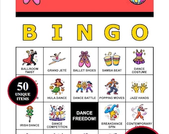 Dance Bingo Game – 200 Printable Cards with 50 Iconic Moments | Viral Moves Party Game for TikTok Challenges, Dance-Offs, Studio Recitals