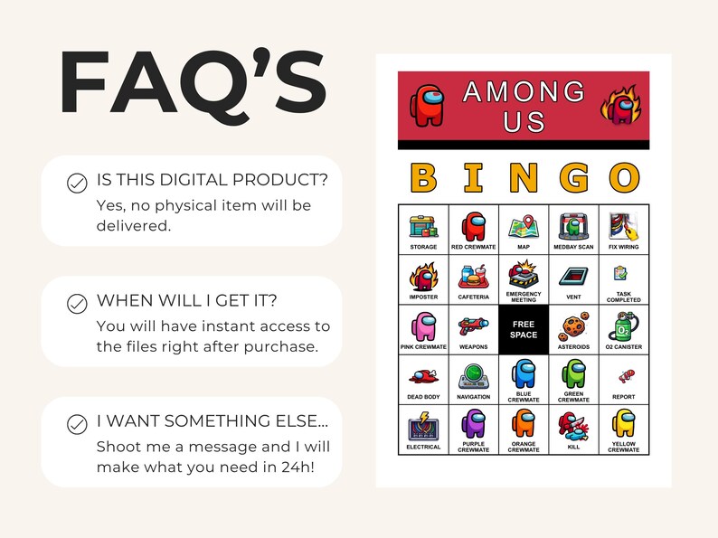 Among Us Bingo Game – 200 Printable Cards With 50 Iconic Moments ...
