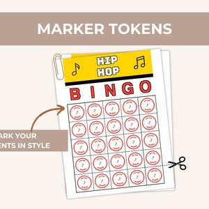 Hip Hop Hits Music Bingo Printable Game, Urban Playlist, Trendy Singalong Activity, Instant Download, Digital PDF, QR Calling Cards image 8