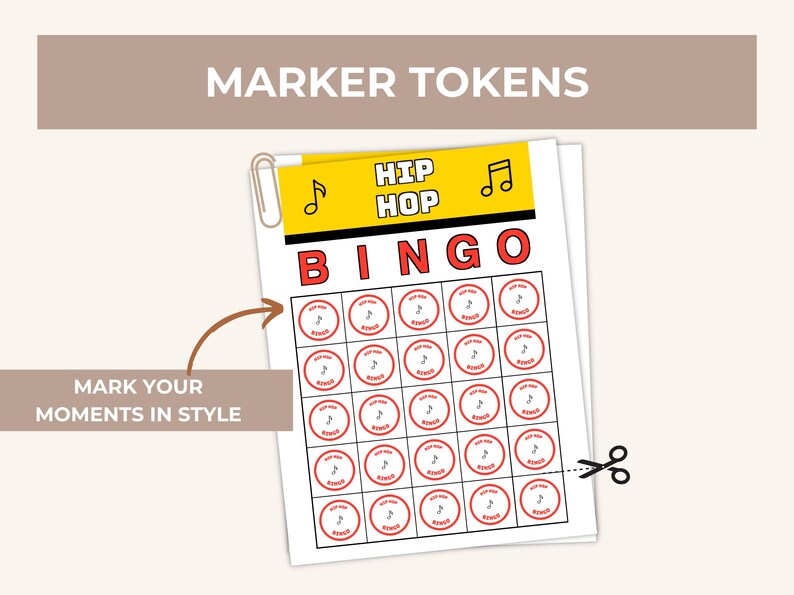 Hip Hop Hits Music Bingo Printable Game, Urban Playlist, Trendy Singalong Activity, Instant Download, Digital PDF, QR Calling Cards image 8