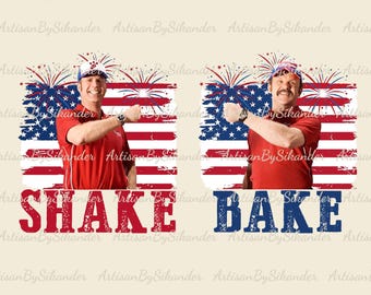 Shake and Bake 4 de julio PNG, Parejas divertidas 4 de julio PNG, Día de la Independencia PNG, Camiseta a juego