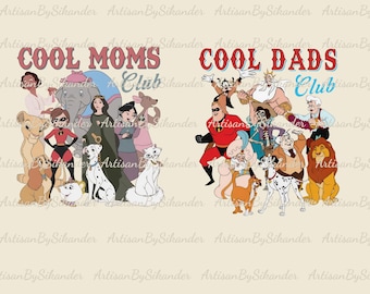 Retro Disney Cool Mom Clubs Png, Cool Dads Club Png, Retro Fathers Goofy Mufasa King Triton Apparel, Magic Kingdom Family Vacation Trip Gift