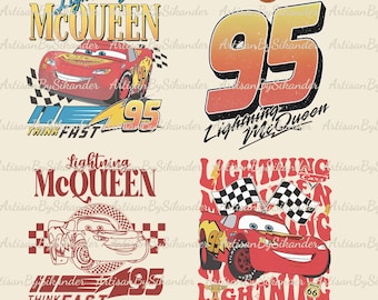 Vintage Lightning McQueen Png, Disney Pixar Auta Png, Retro McQueen Grafika Png, Disney Rodzinne Wakacje 2026