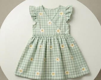 Baby Wrap Dress Sewing Pattern | Girls Summer Outfit | Easy DIY Printable PDF | Toddler Dress Pattern | Handmade Baby Gift