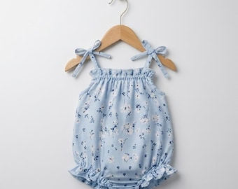 Baby Bloomer Romper Sewing Pattern | Girls Summer Outfit | Easy DIY Printable PDF | Toddler Romper Pattern | Handmade Baby Gift