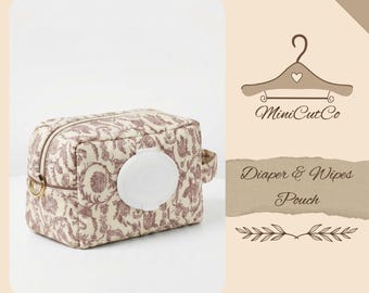 Bolsa para pañales de bebé / Bolsa organizadora para toallitas húmedas / Patrón imprimible fácil de hacer / Organizador de viaje para bebé / Regalo para baby shower