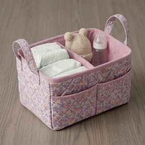 Stoff Aufbewahrungskorb Schnittmuster | Kinderzimmer Organizer Korb | Einfaches DIY druckbares PDF | Handmade Baby-Dusche-Geschenk | Anfängerfreundlich