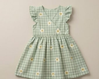Baby Wrap Dress Sewing Pattern | Girls Summer Outfit | Easy DIY Printable PDF | Toddler Dress Pattern | Handmade Baby Gift