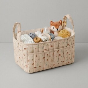 Storage Basket Sewing Pattern | Fabric Diaper Basket | Easy DIY Printable PDF | Baby Nursery Organizer | Handmade Baby Shower Gift