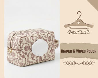 Diaper Pouch Sewing Pattern | Baby Wipes Bag | Easy DIY Printable PDF | Baby Travel Organizer | Handmade Baby Shower Gift