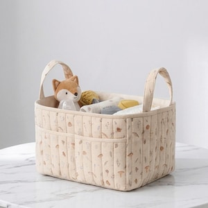Patron de couture pour panier de rangement | Panier à couches en tissu | Bricolage facile PDF imprimable | Organiseur de chambre de bébé | Cadeau de naissance fait main