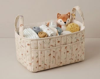 Patrón de costura para cesta de almacenamiento / Cesta de pañales de tela / PDF imprimible fácil de hacer / Organizador para la habitación del bebé / Regalo hecho a mano para baby shower