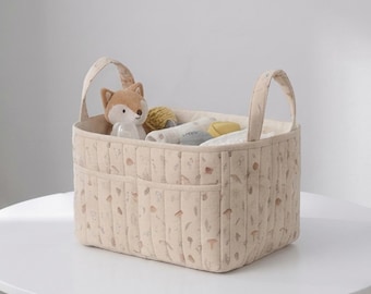 Storage Basket Sewing Pattern | Fabric Diaper Basket | Easy DIY Printable PDF | Baby Nursery Organizer | Handmade Baby Shower Gift