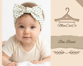 Baby Bow Band | Baby Headband Sewing Pattern | Easy Diy Printable Pattern | Baby Shower Gift