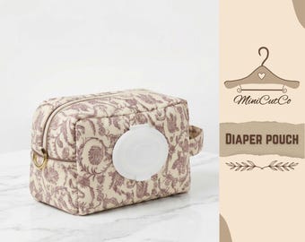 Diaper Pouch Sewing Pattern | Baby Wipes Bag | Easy DIY Printable PDF | Baby Travel Organizer | Handmade Baby Shower Gift