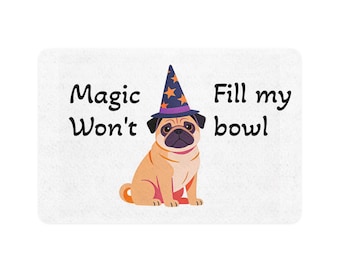 Tapete para comida de mascotas Pug / Mantel individual para perros