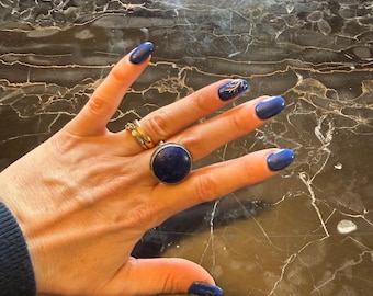 Lapis lazuli ring and silver afgan or similar